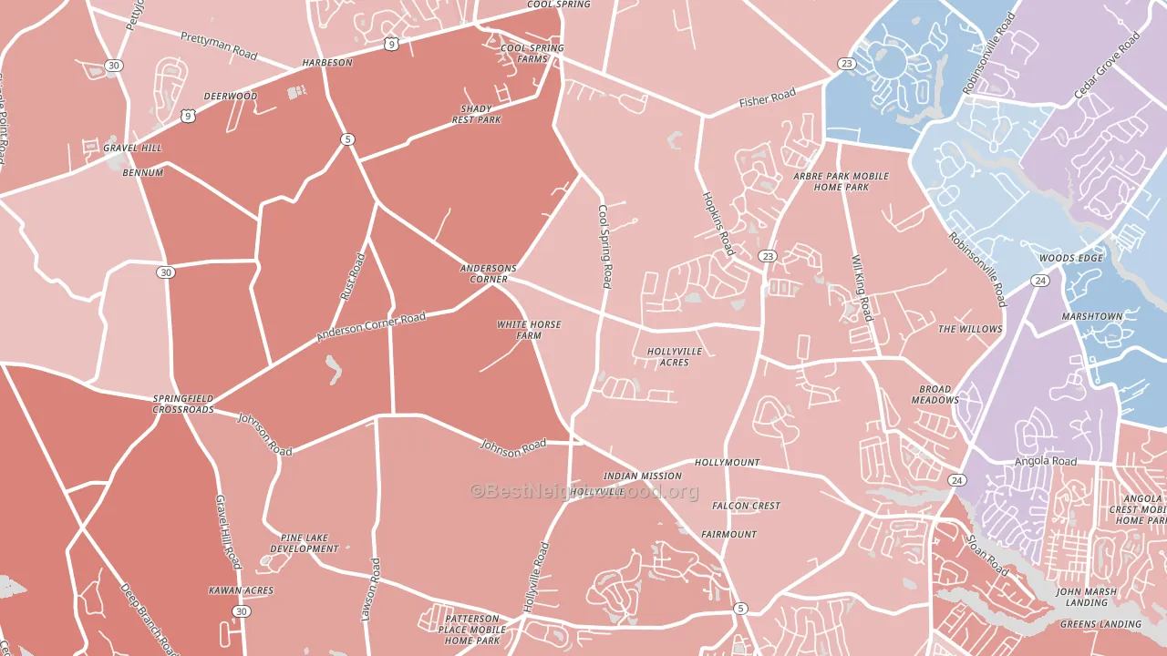 19951, DE block-group political-lean map