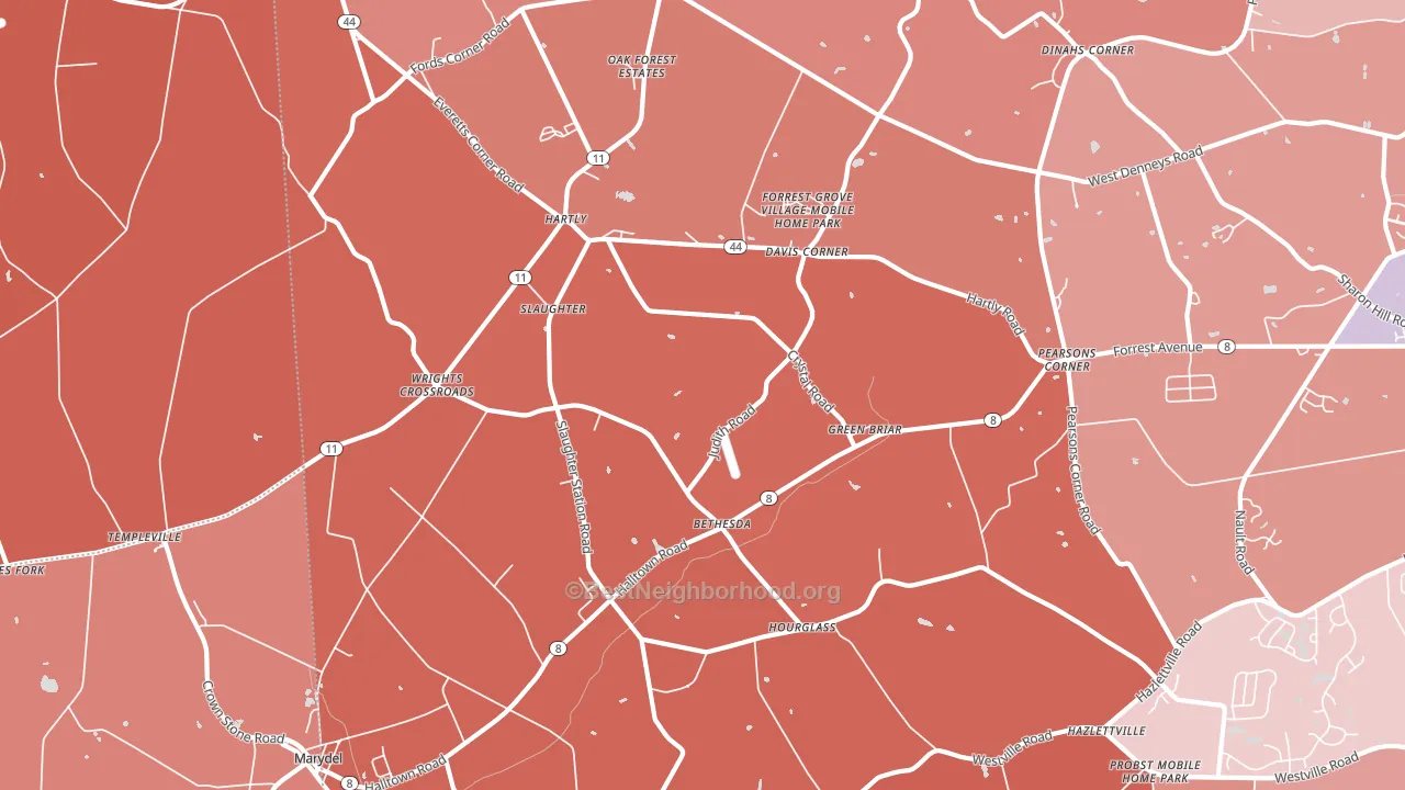19953, DE block-group political-lean map