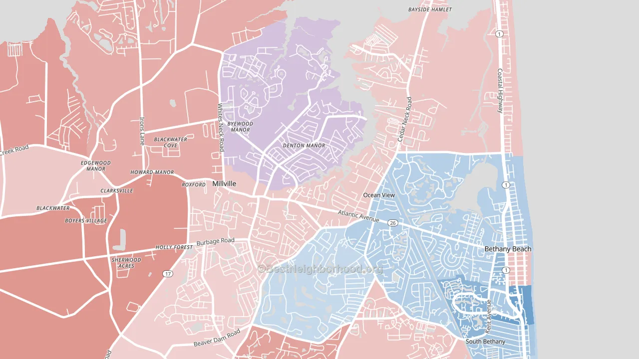 19970, DE block-group political-lean map
