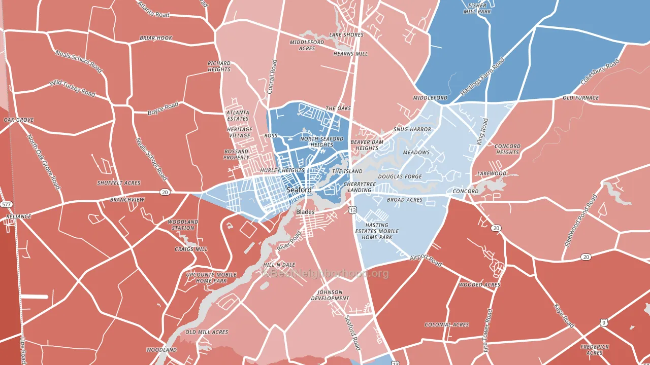 19973, DE block-group political-lean map