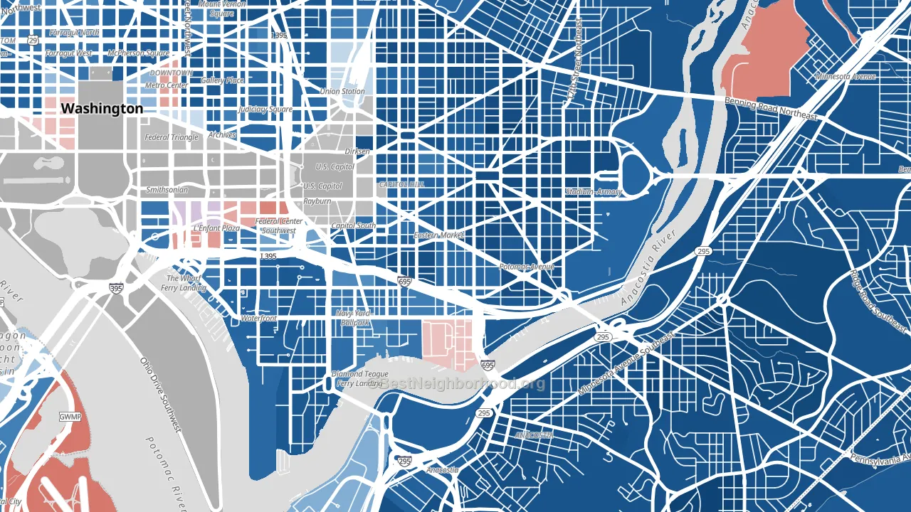 20003, DC block-group political-lean map