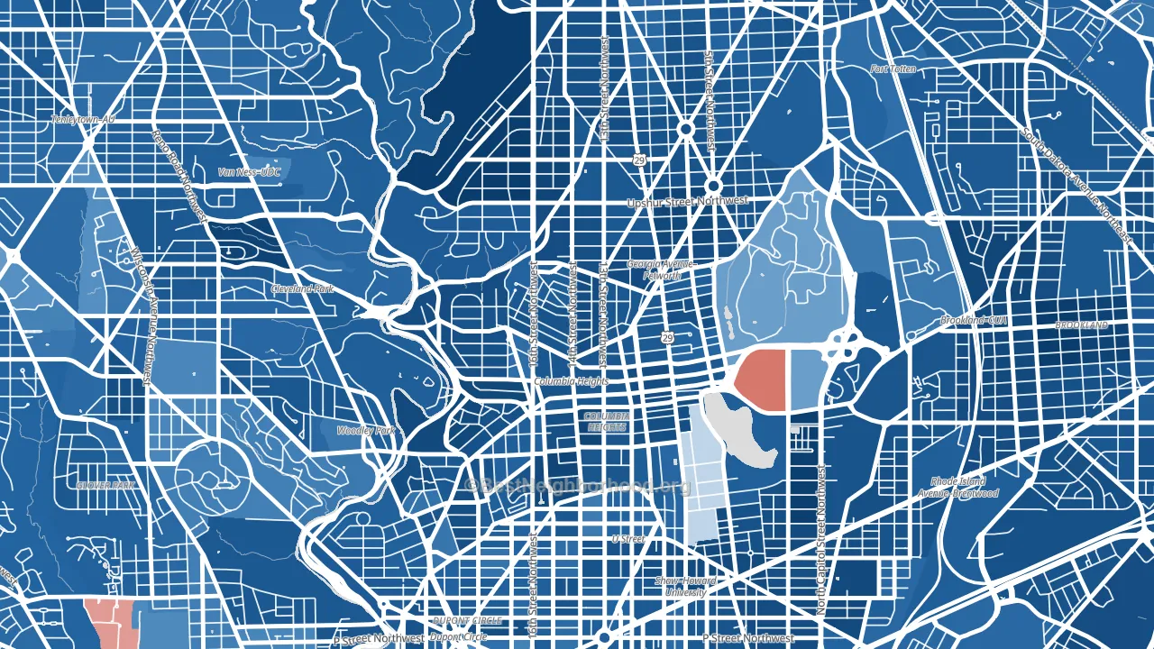 20010, DC block-group political-lean map