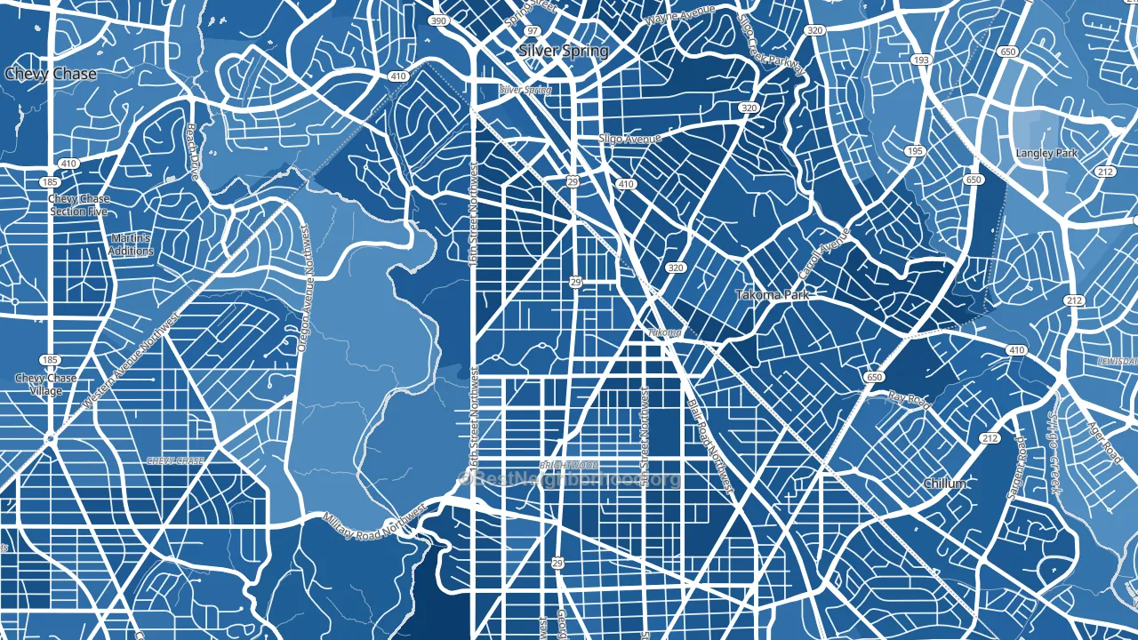 20012, DC block-group political-lean map