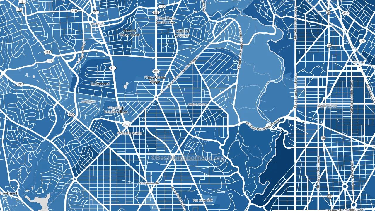20015, DC block-group political-lean map