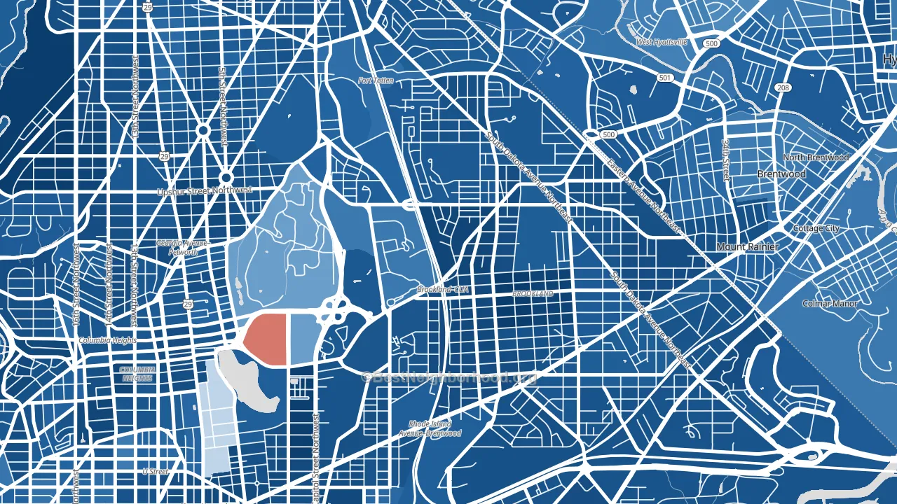 20017, DC block-group political-lean map