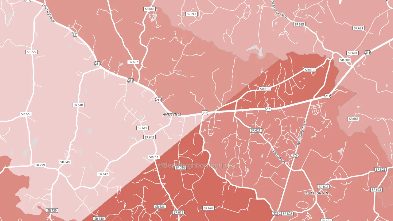 20106, VA block-group political-lean map