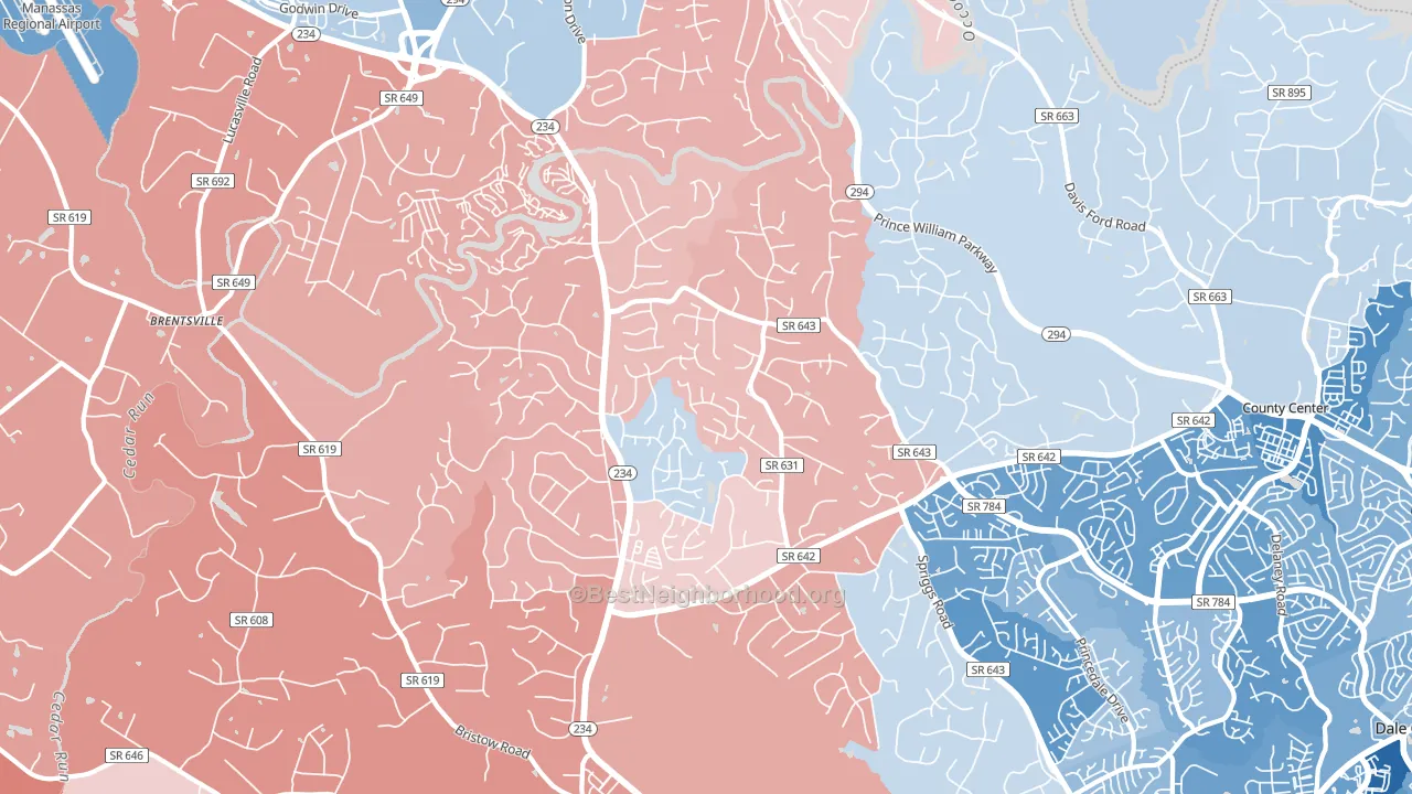 20112, VA block-group political-lean map