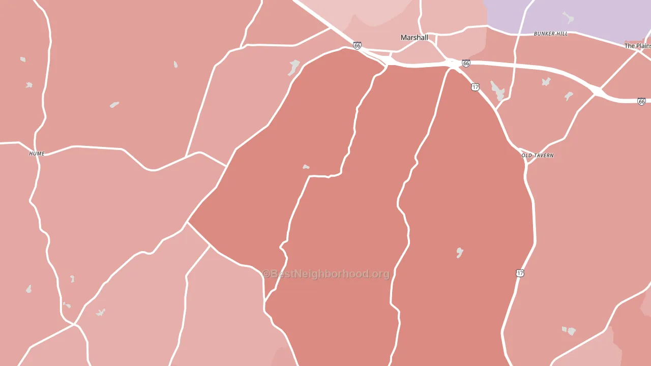 20115, VA block-group political-lean map