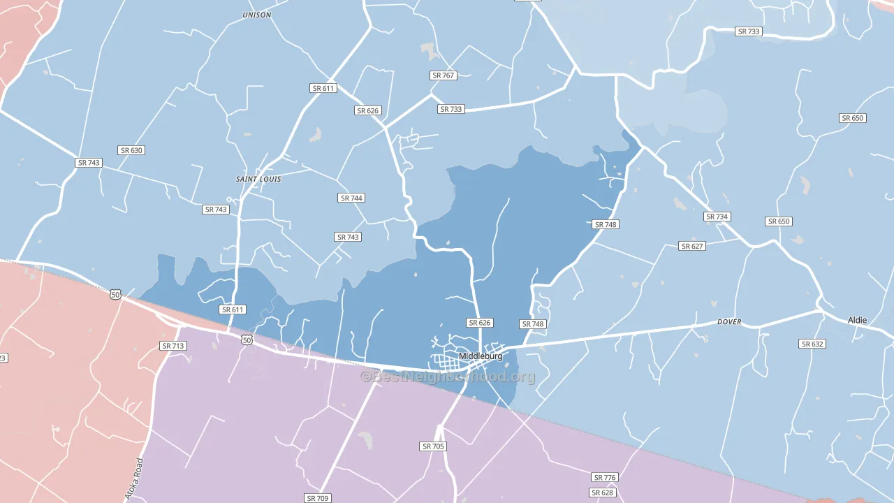 20117, VA block-group political-lean map