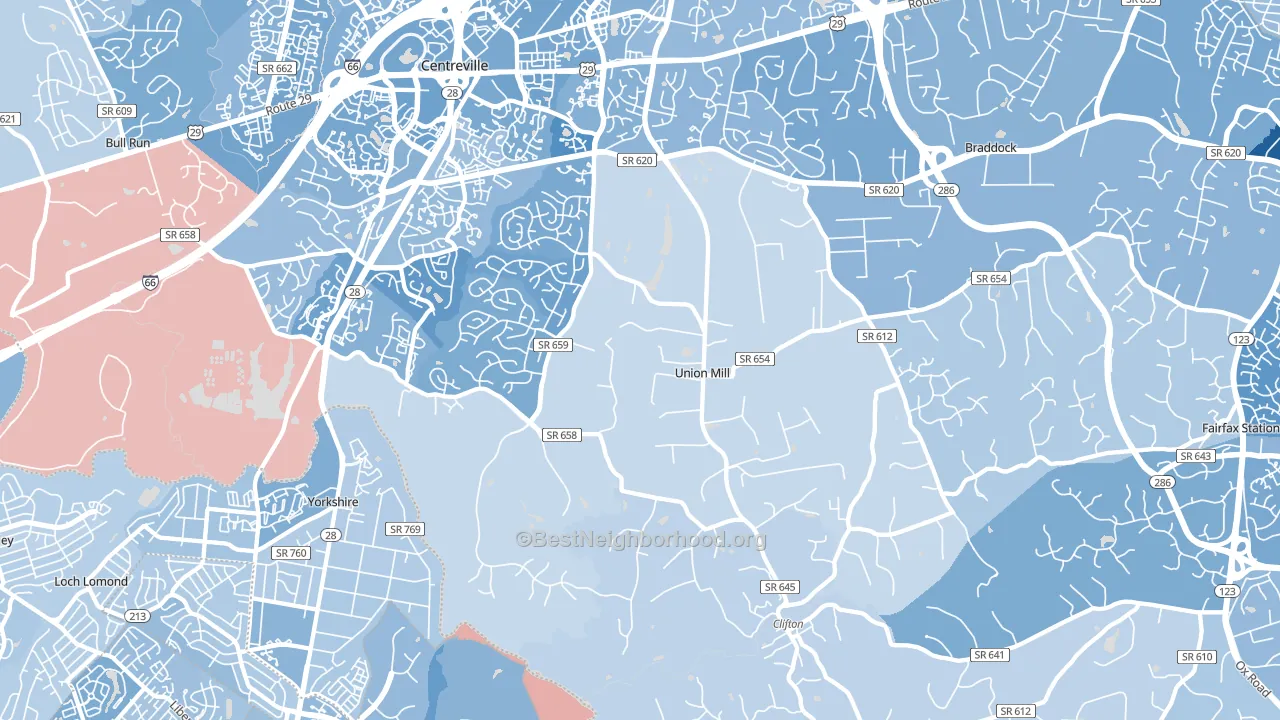 20124, VA block-group political-lean map