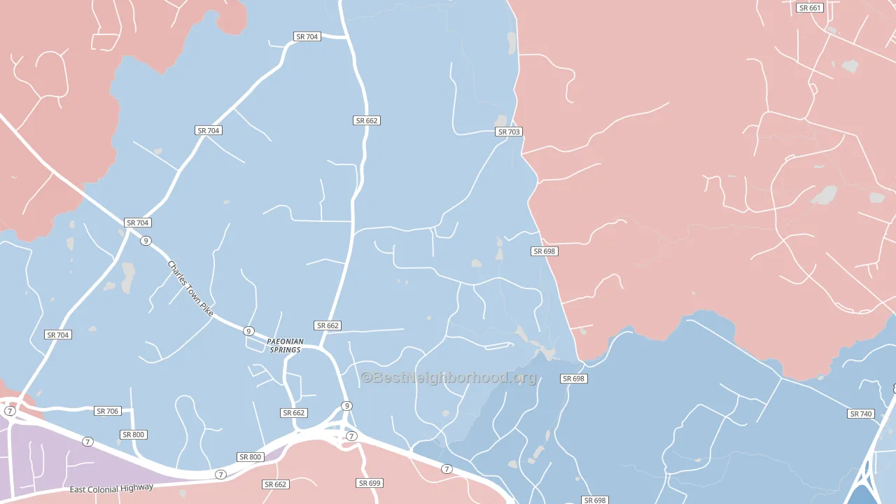 20129, VA block-group political-lean map