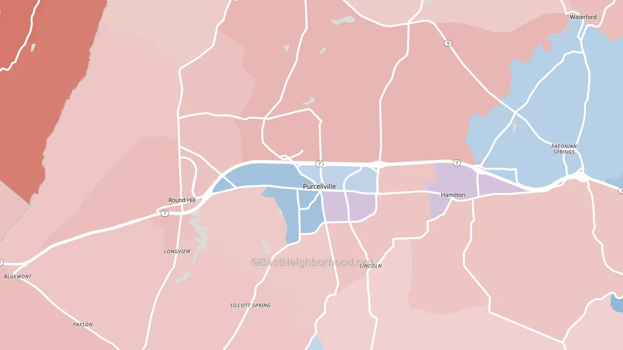20132, VA block-group political-lean map