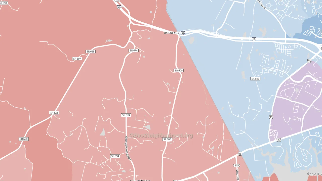 20137, VA block-group political-lean map
