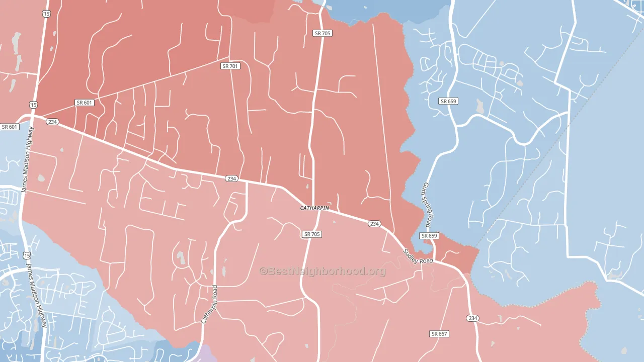 20143, VA block-group political-lean map
