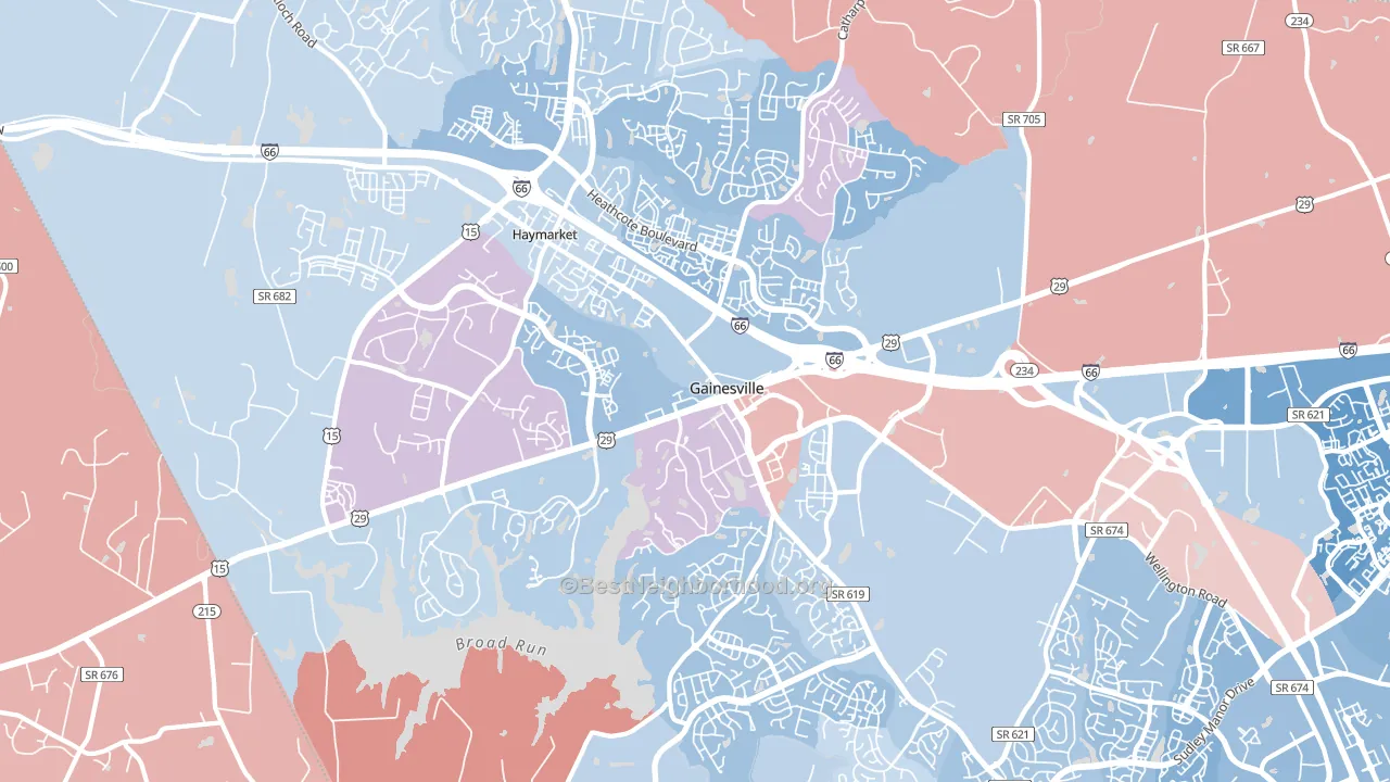 20155, VA block-group political-lean map
