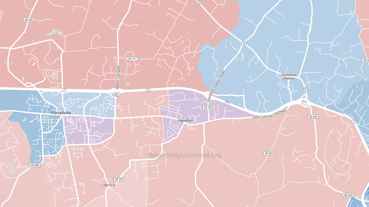 20158, VA block-group political-lean map