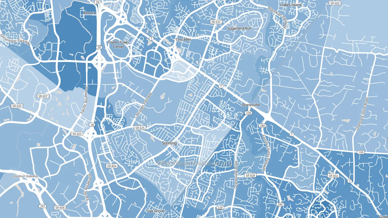 20164, VA block-group political-lean map