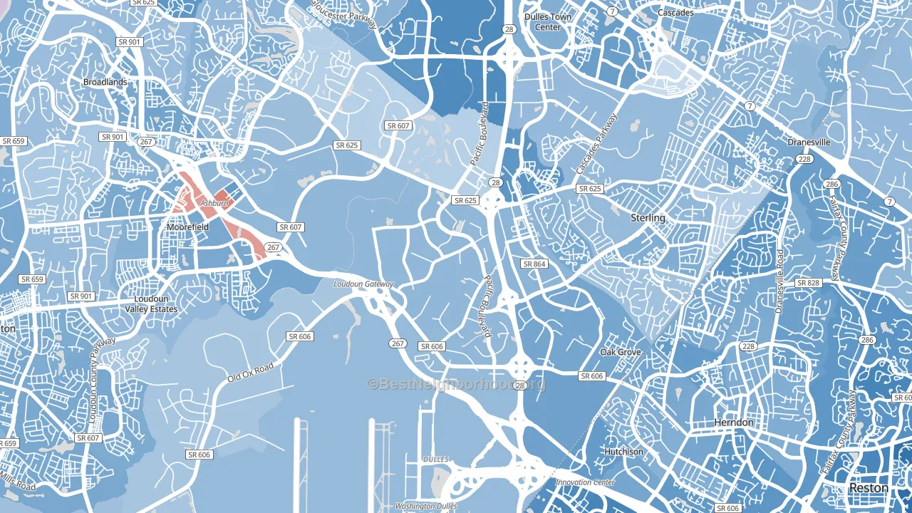 20166, VA block-group political-lean map