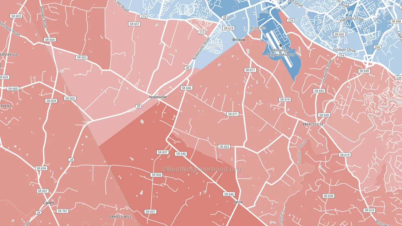 20181, VA block-group political-lean map