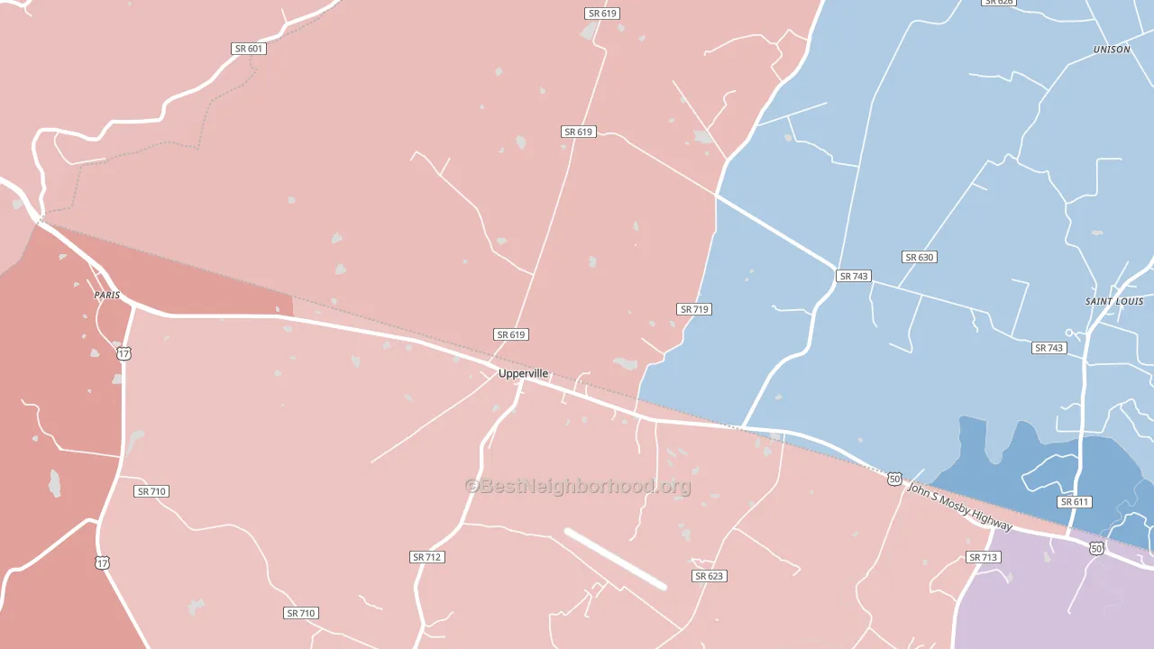 20184, VA block-group political-lean map