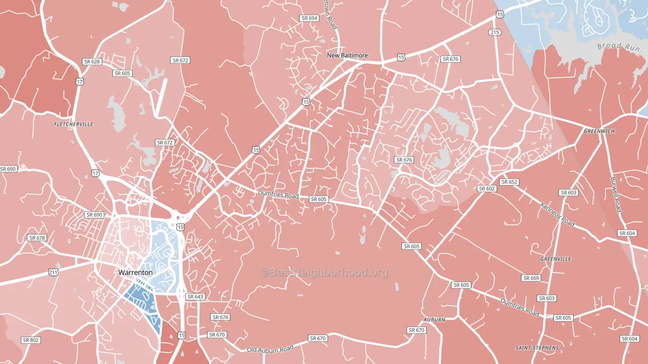 20187, VA block-group political-lean map