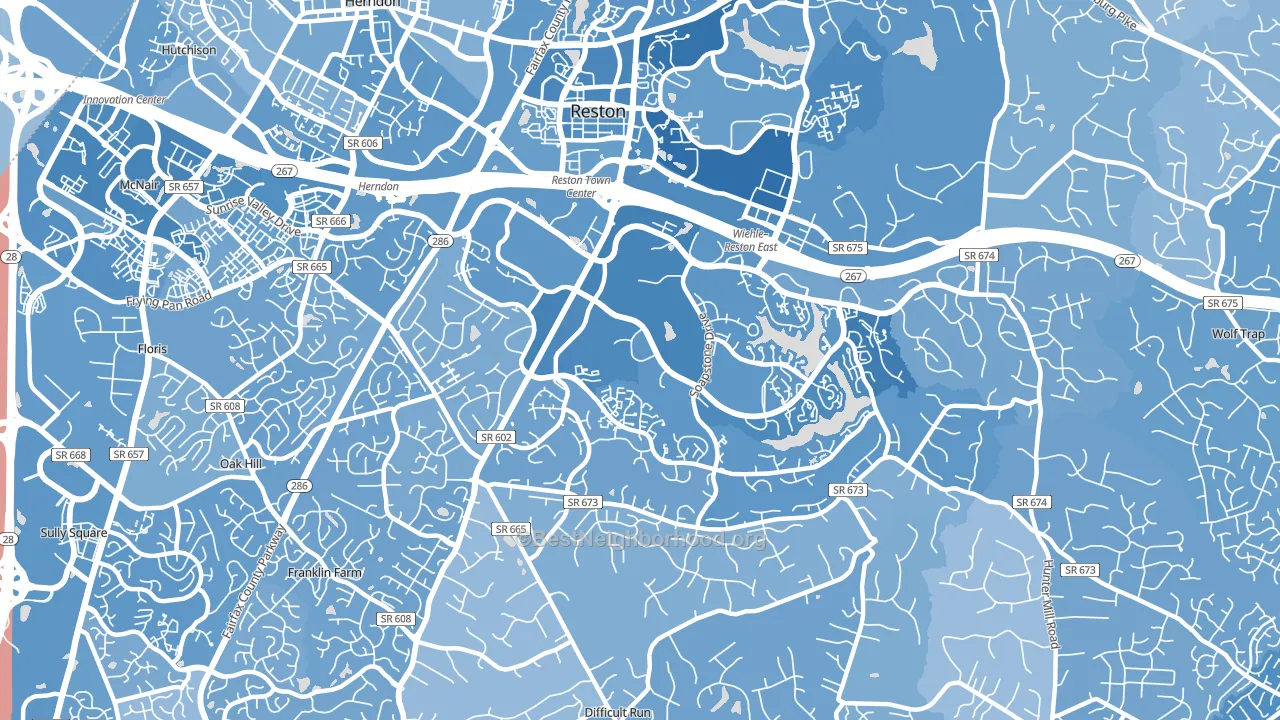 20191, VA block-group political-lean map