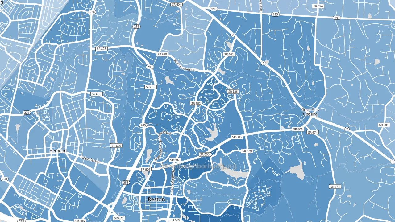 20194, VA block-group political-lean map