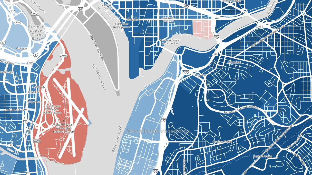 20373, DC block-group political-lean map