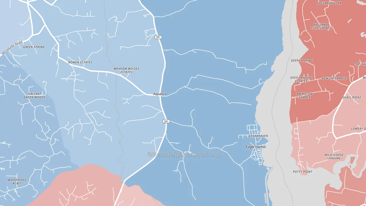 20608, MD block-group political-lean map