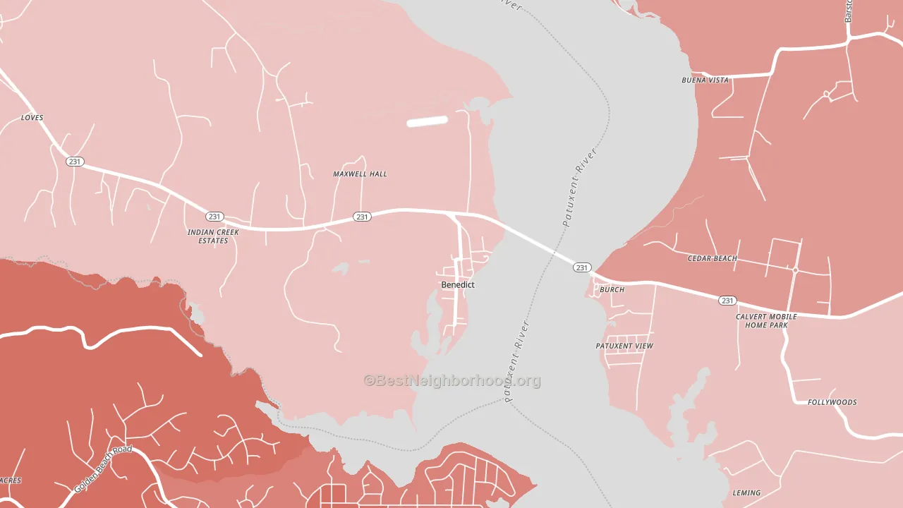 20612, MD block-group political-lean map