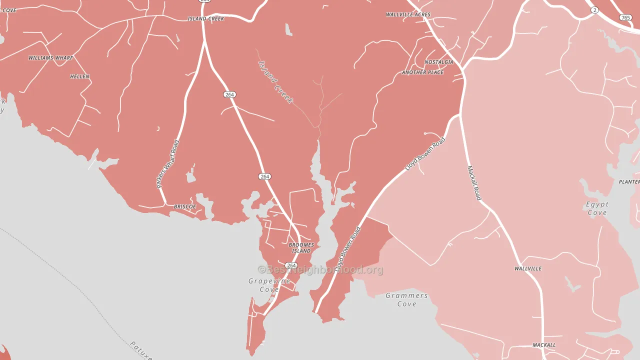 20615, MD block-group political-lean map
