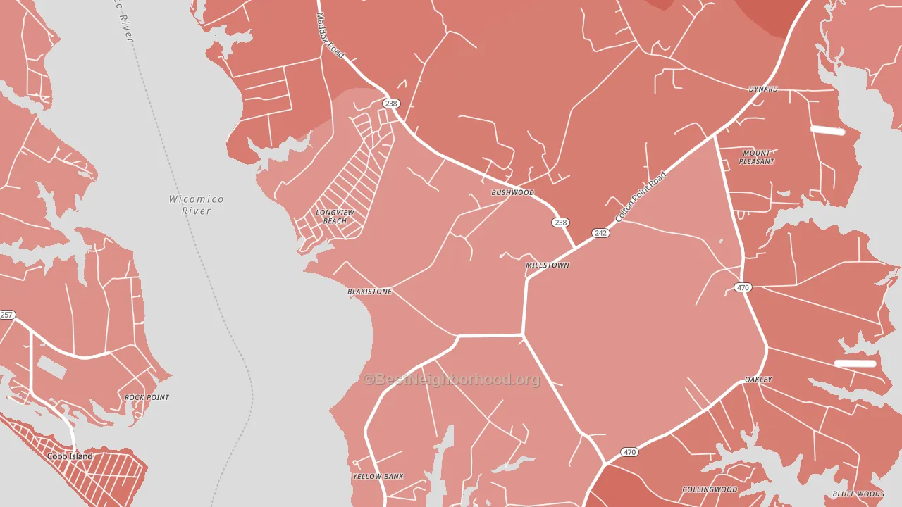 20618, MD block-group political-lean map
