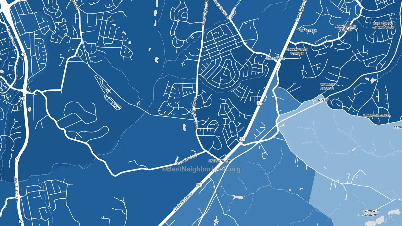 20623, MD block-group political-lean map