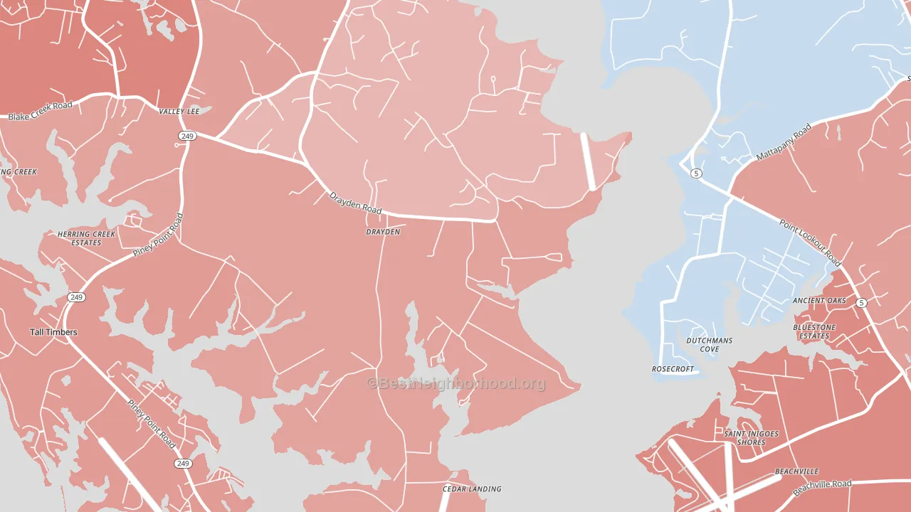 20630, MD block-group political-lean map