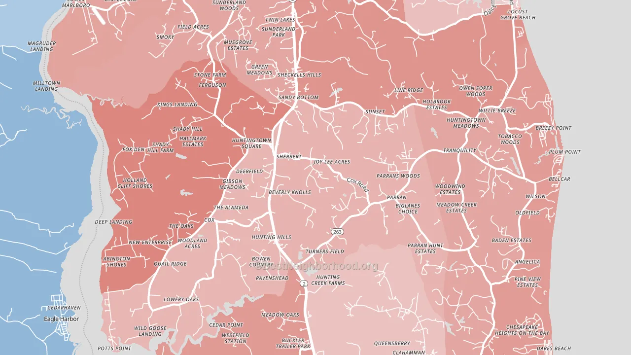 20639, MD block-group political-lean map