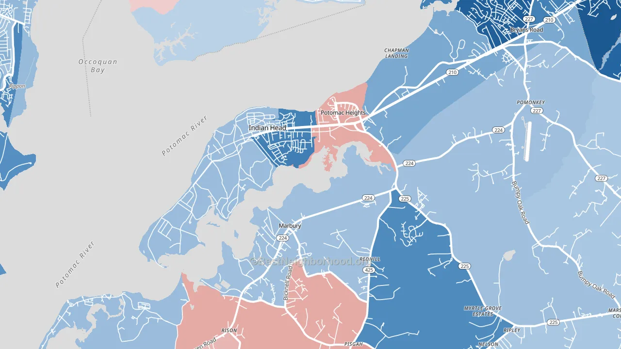 20640, MD block-group political-lean map