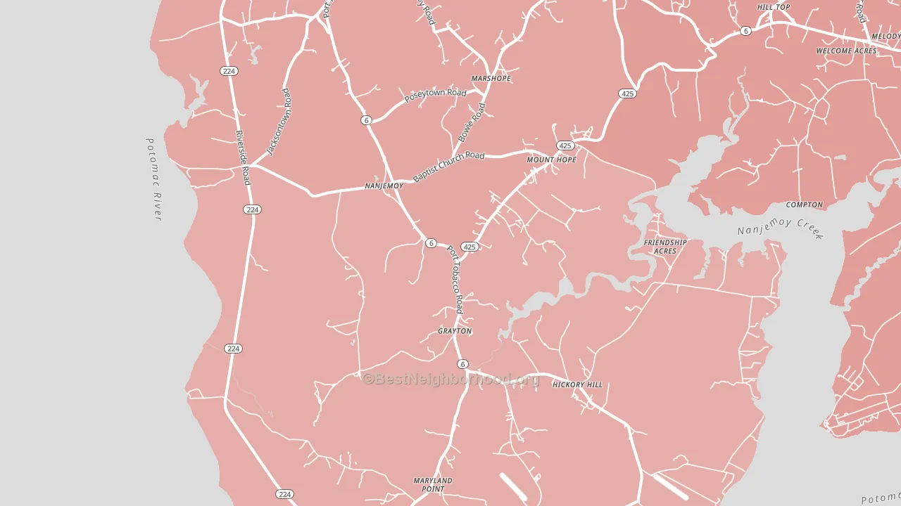 20662, MD block-group political-lean map