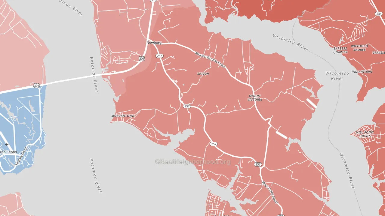 20664, MD block-group political-lean map