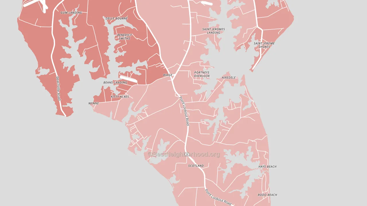 20680, MD block-group political-lean map