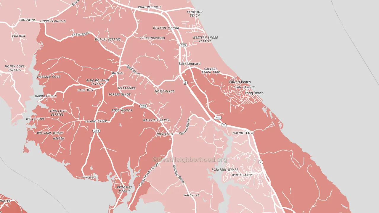 20685, MD block-group political-lean map