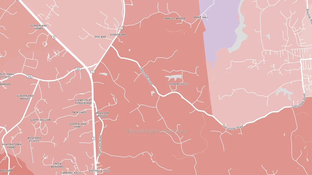 20689, MD block-group political-lean map