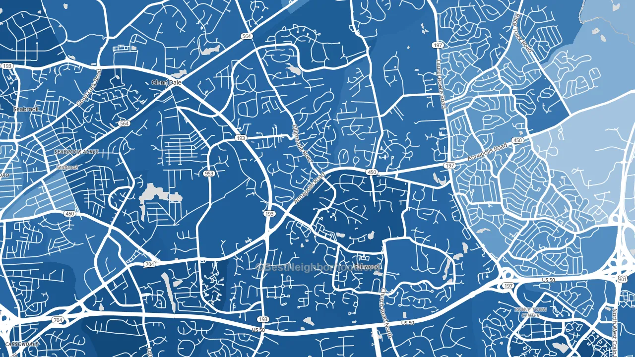 20720, MD block-group political-lean map