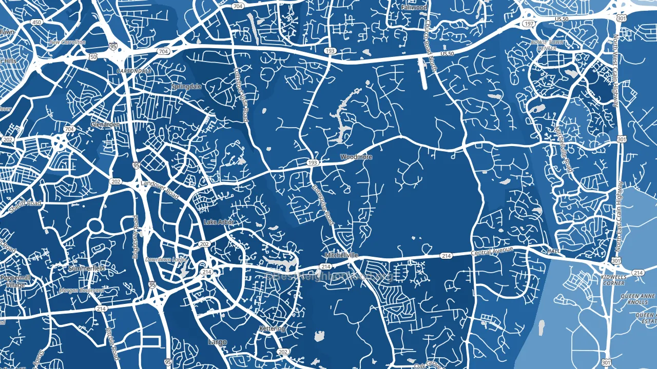 20721, MD block-group political-lean map