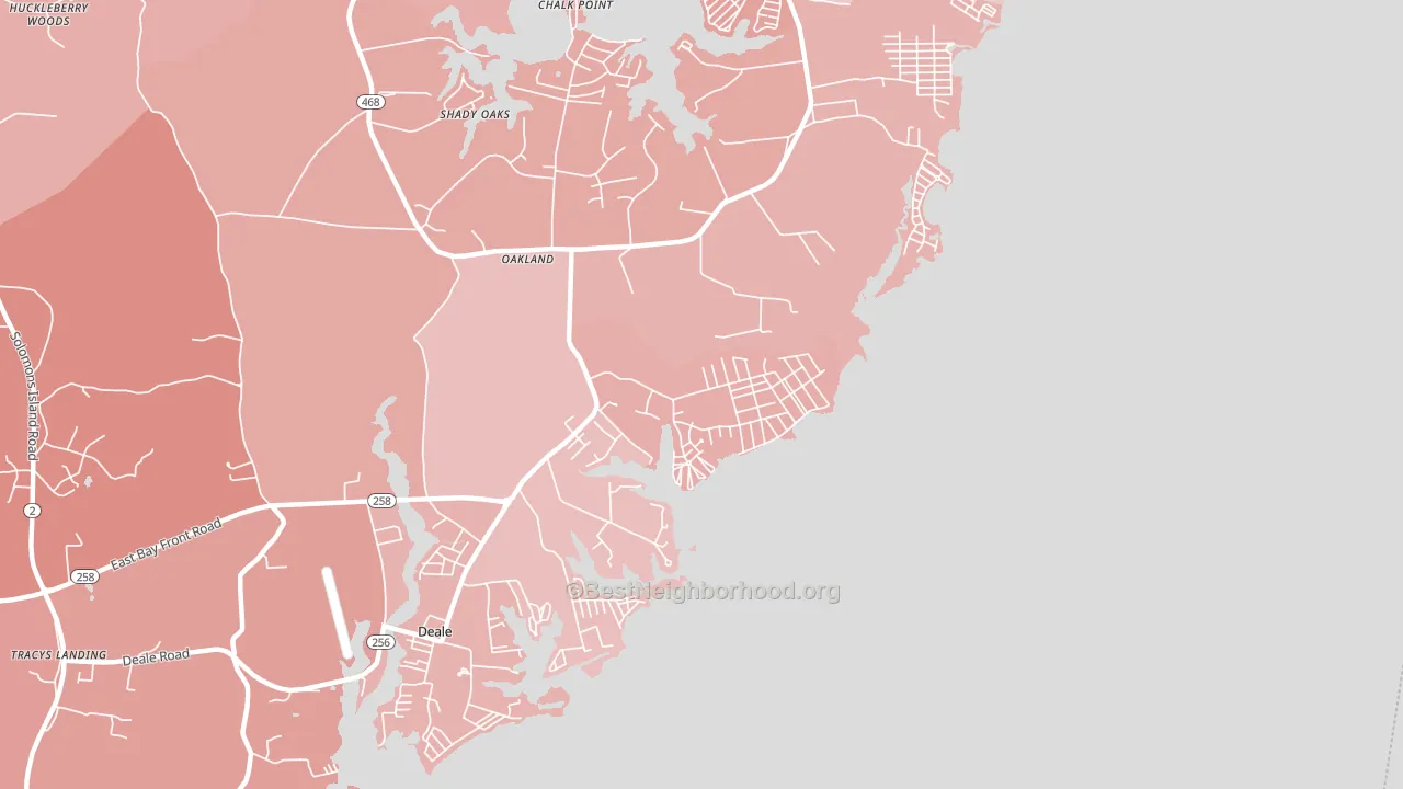 20733, MD block-group political-lean map