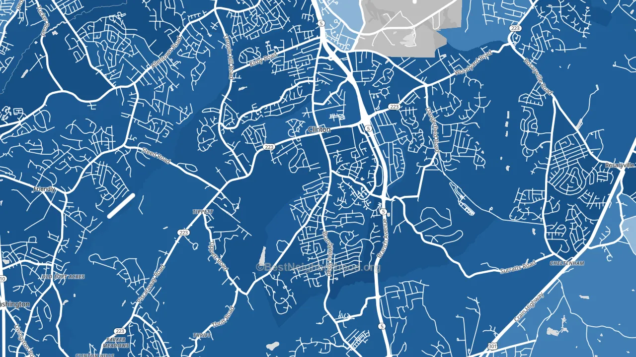 20735, MD block-group political-lean map