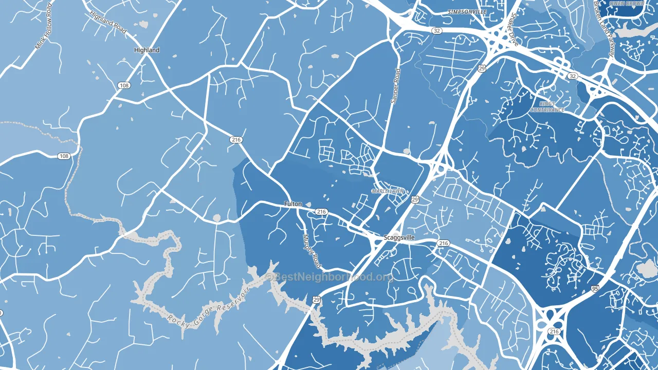 20759, MD block-group political-lean map