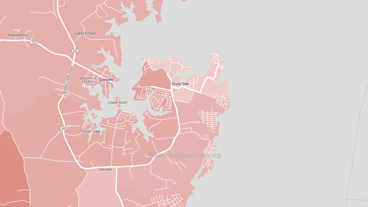 20764, MD block-group political-lean map