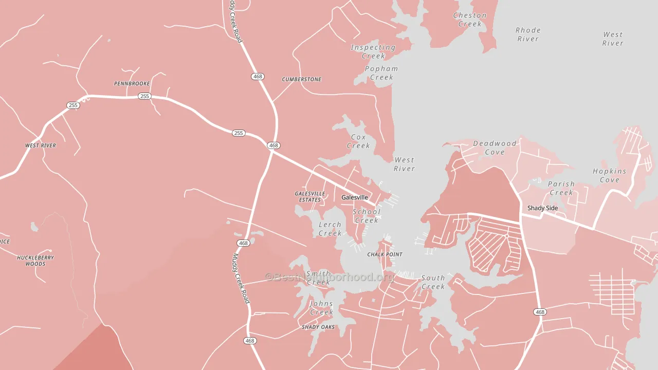20765, MD block-group political-lean map