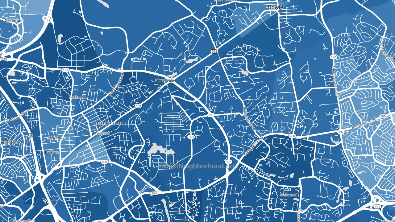 20769, MD block-group political-lean map