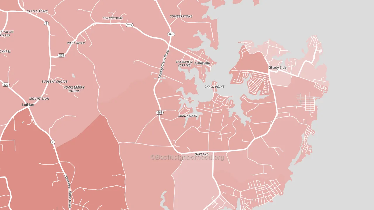 20778, MD block-group political-lean map